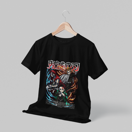 REMERA DEMON SLAYER - RENGOKU, AKAZA, TANJIRO