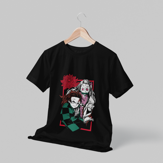 REMERA DEMON SLAYER - RED FLOWER